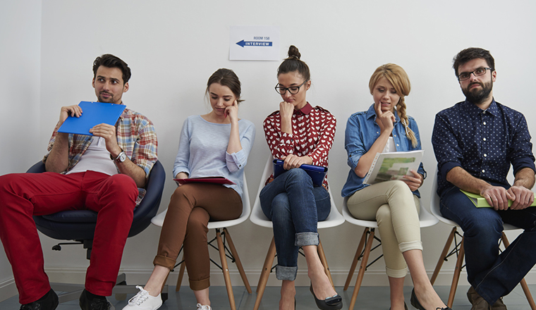 People waiting for an interview