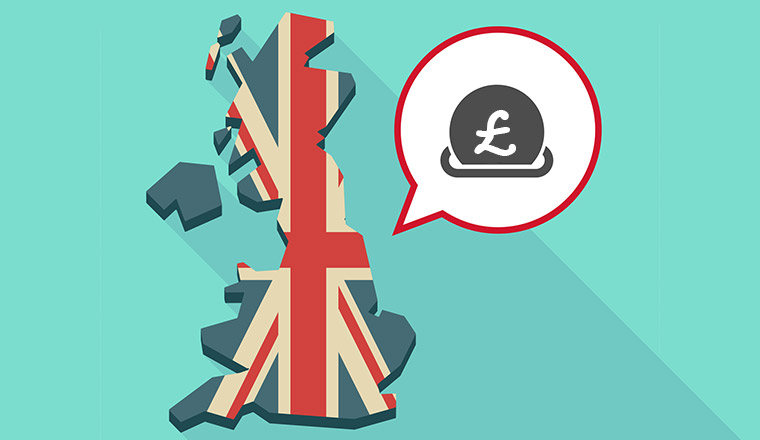A UK Map with money icon