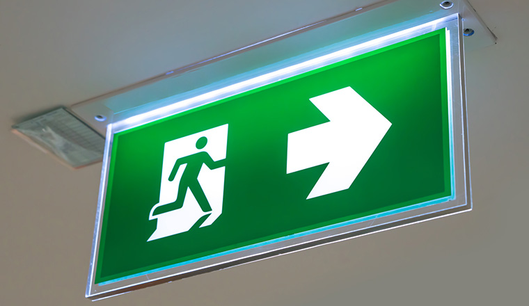 An exit sign