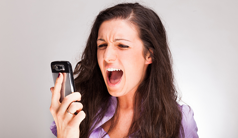 A person complaining on the phone