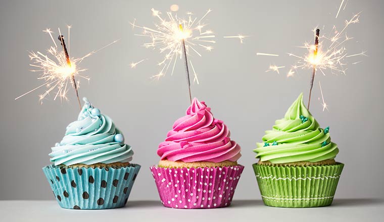 Celebration cakes with sparklers