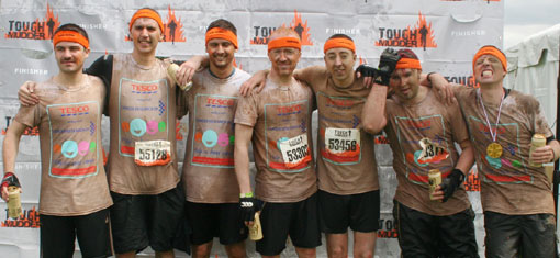 the team line up after the event