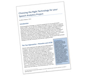 White Paper: Choosing the Right Technology for your Speech Analytics Project