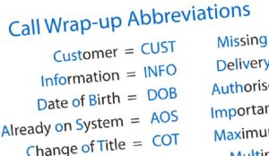 Call Centre Abbreviations to Speed up Wrap Time