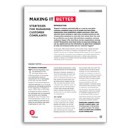 White Paper: Strategies for Managing Customer Complaints