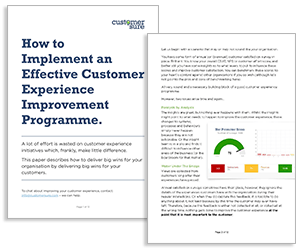 White Paper: How to Implement an Effective Customer Experience Improvement Programme
