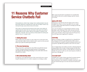 White Paper: 11 Reasons Why Customer Service Chatbots Fail