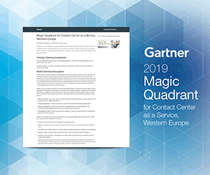 2019 Gartner Magic Quadrant for Contact Center as a Service, Western Europe