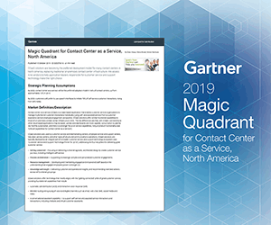 2019 Gartner Magic Quadrant for Contact Center as a Service, North America