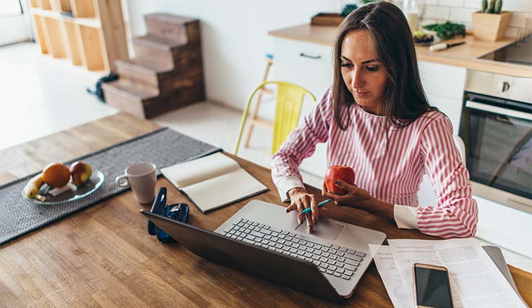 A photo of somebody working from home