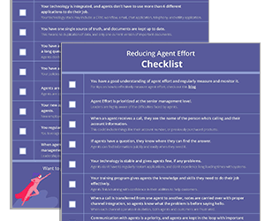 Resource: Reducing Agent Effort Checklist