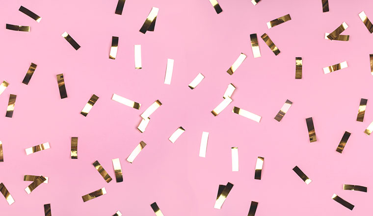 A picture of gold confetti