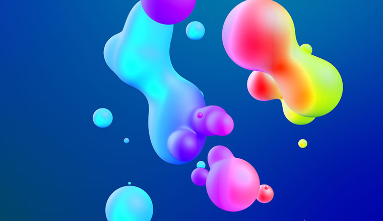 Single or multiskill balls merge like liquid wax drops