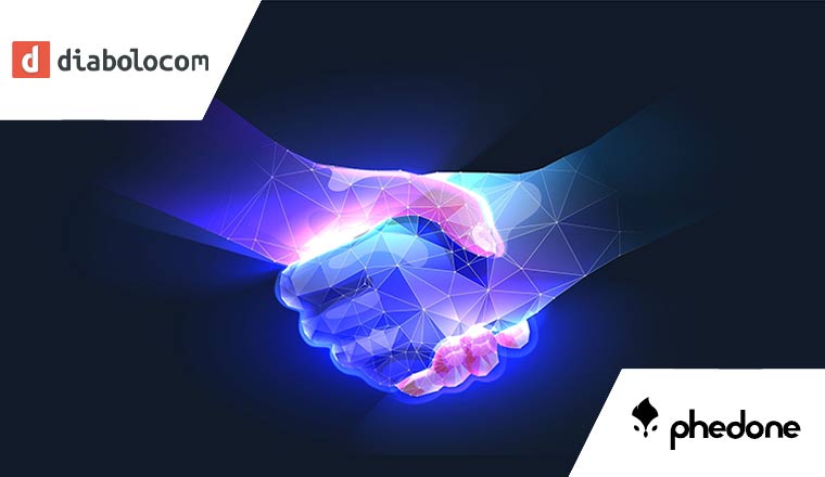 Partnership concept with digital handshake