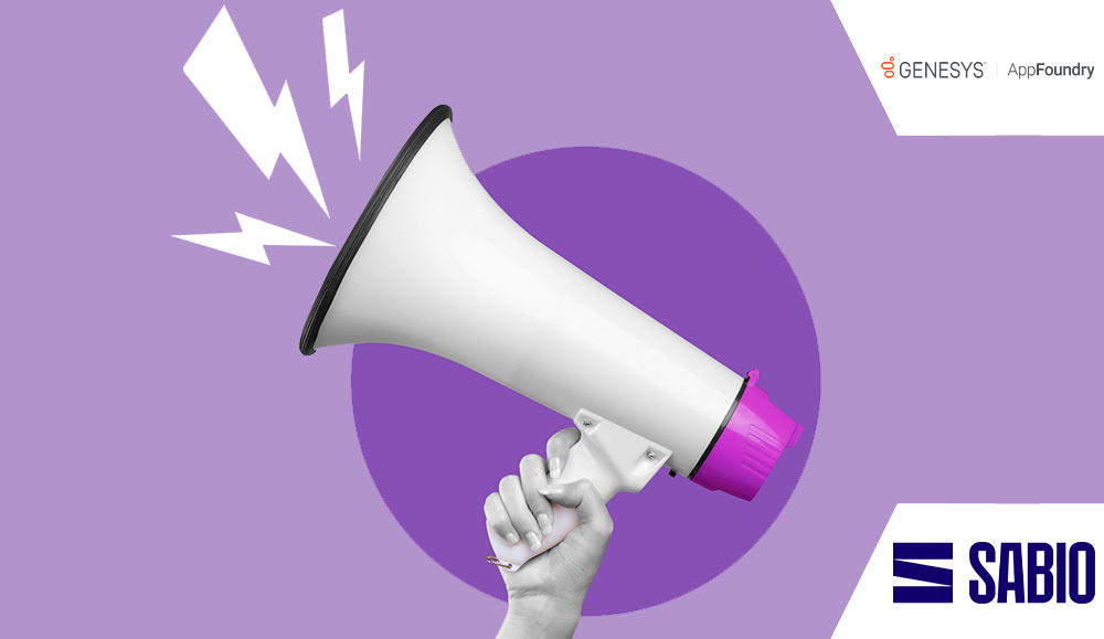 Announcement concept with hand holding megaphone