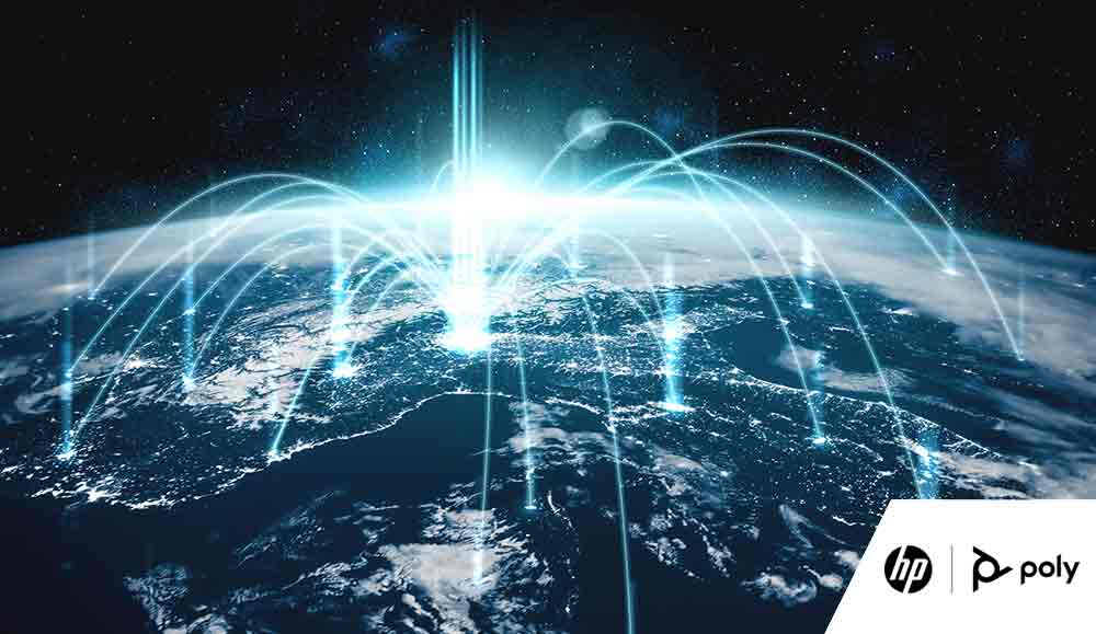 Global connection concept with earth and lights