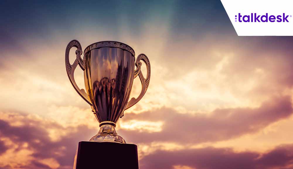 Winner trophy on clouds