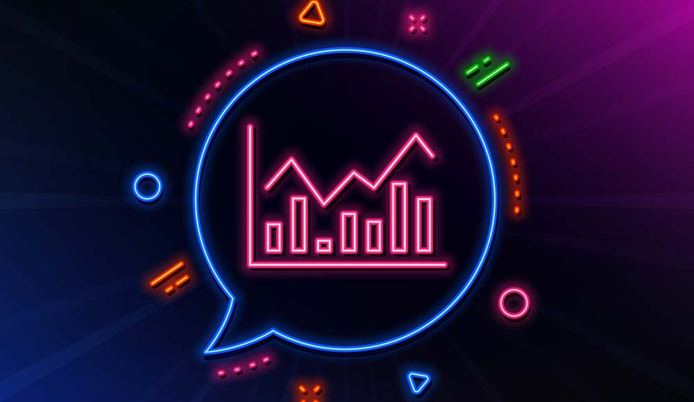 Graph in speech bubble - speech analytics concept