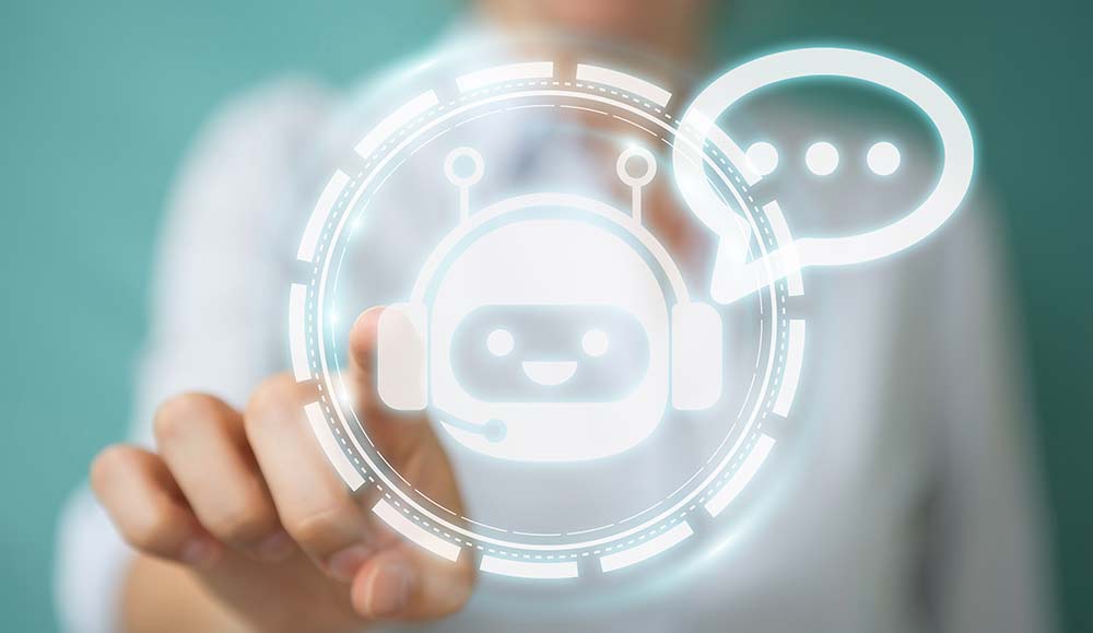 blurred background with chatbot robot application