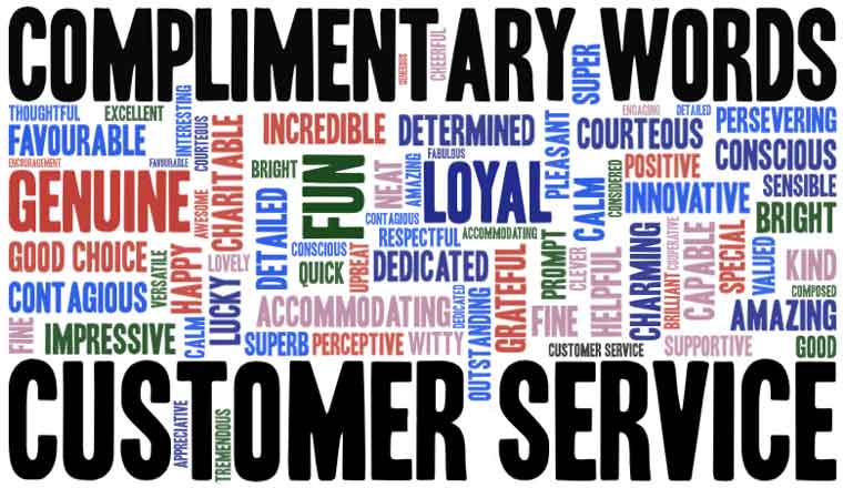 Compliment Words Customer Service - wordcloud