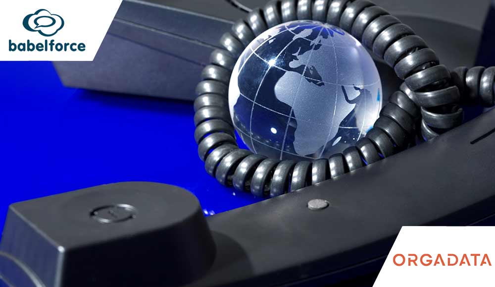 Glass globe with phone