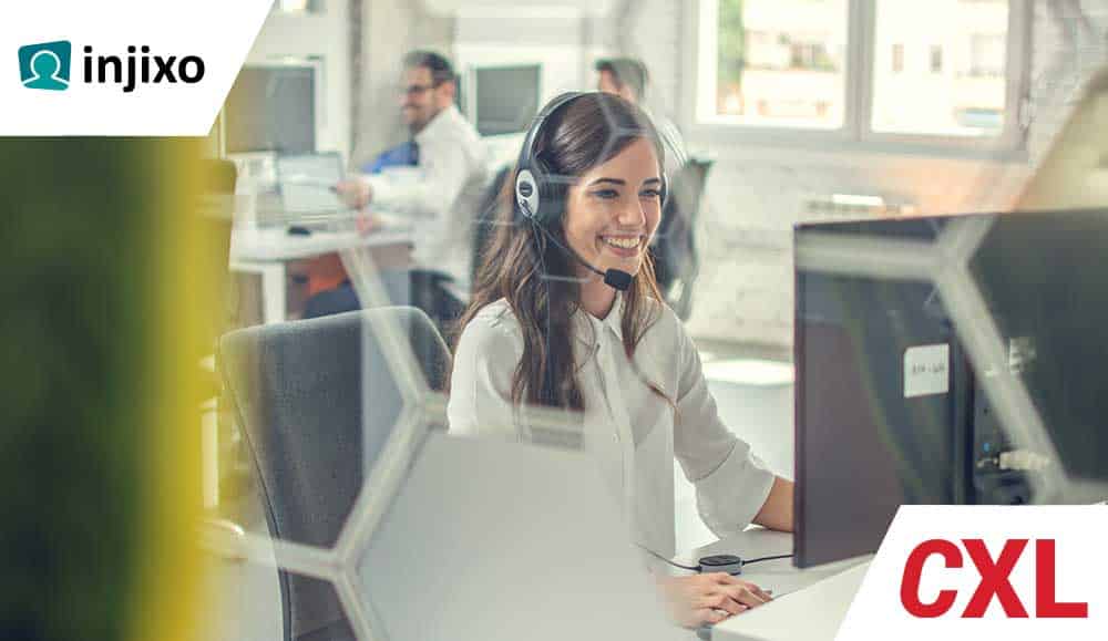 Happy customer support or sales agent
