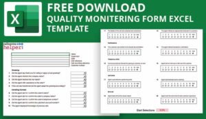 Free Call Monitoring and Evaluation Form – Excel Template