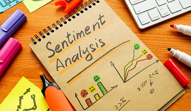 Sentiment analysis written on a notepad