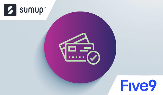 Image of payment card in the middle of a purple coloured circle