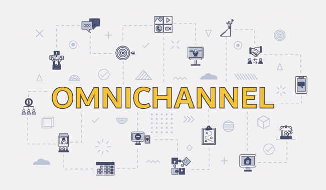 The words omnichannle written in yellow