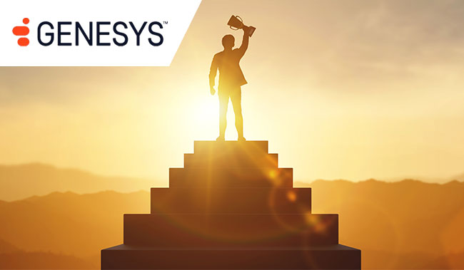 Person stood at the top of podium in the sun holding a trophy in the air