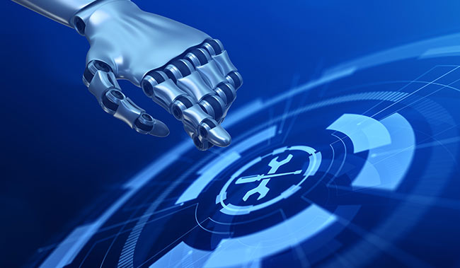 Robot hand pressing button