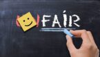 The word unfair being transformed to fair on blackboard
