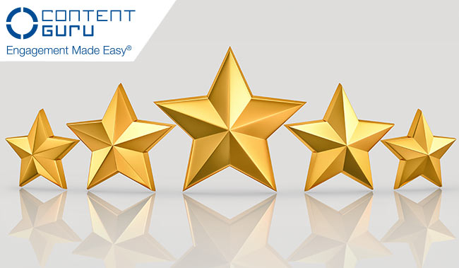 5 gold stars on grey background