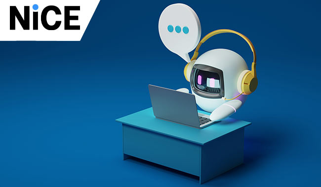 AI Robot with a headset on