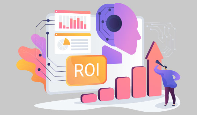 ROI and Attribution Analysis with AI abstract concept