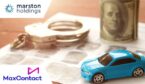 car and police handcuff on fingerprint crime page file with bank notes