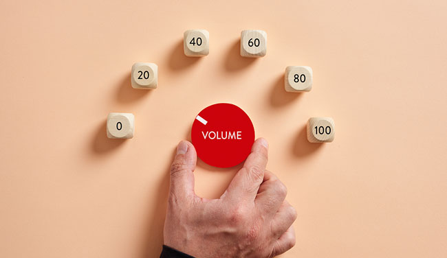 Noise Reduction Concept with a dial and volume control