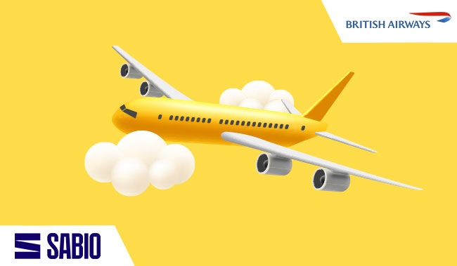 A aeroplane on a yellow background