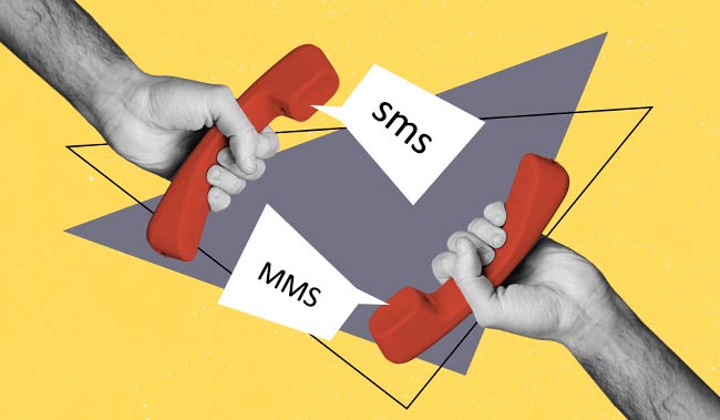 SMS vs MMS concept