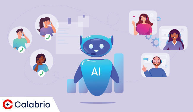 Robot in call centre concept