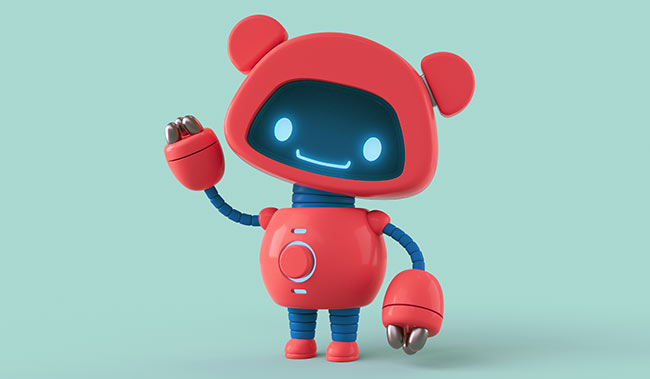 Red cute robot