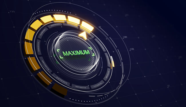 Maximise concept with dial turned up to maximum