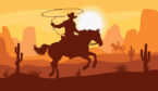 Cowboy on horse with lasso - poaching prevention concept