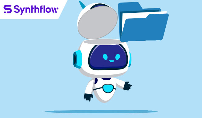 AI Robot with folder being put into it's head