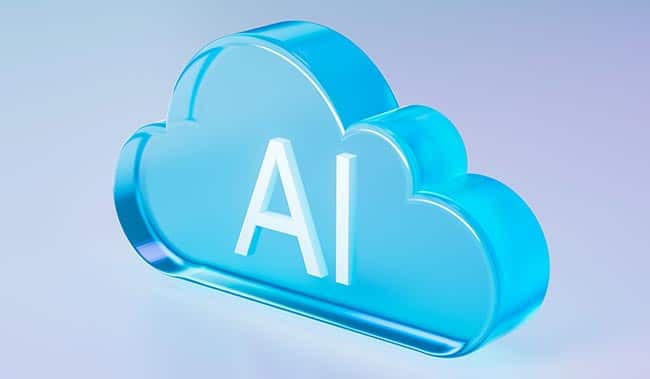 A cloud with the word AI in it