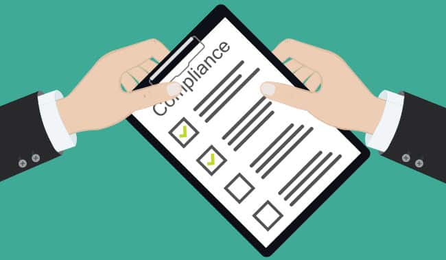 Compliance to regulation process standard industry company vector