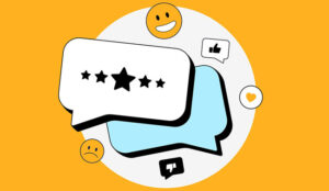 Voice of Customer VoC illustration with customer feedback collection, surveys and analysis. VoC insights, customer experience and data visualization themes