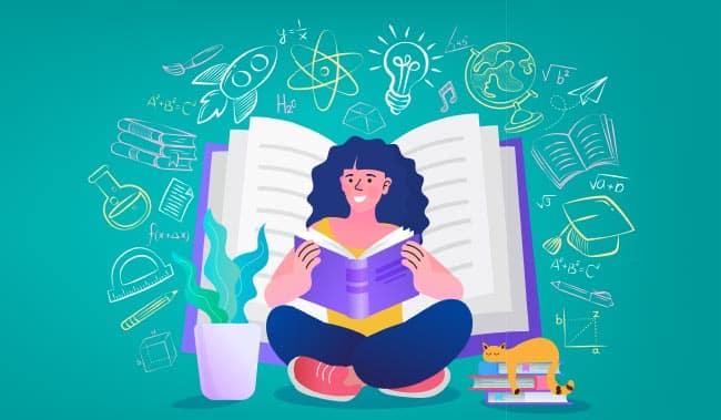 Girl reading a book