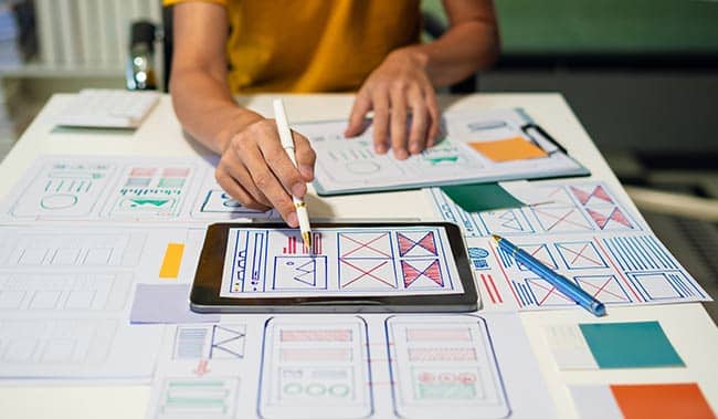 Person planning on a table